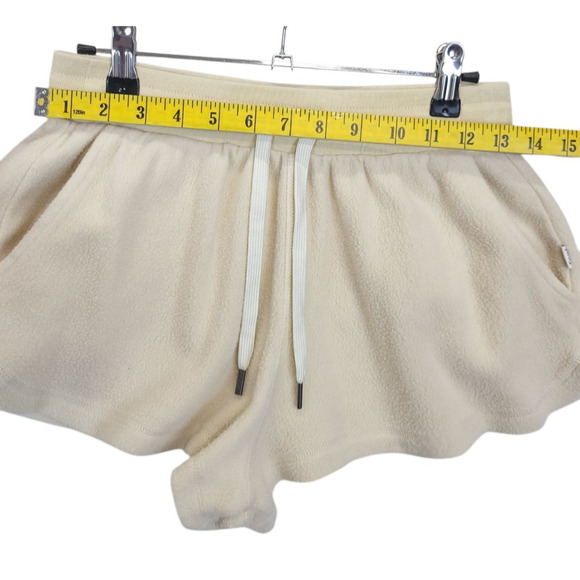 Feat Blanket Blend Pull On Shorts Drawstring Waist Pockets Women S Beige Comfy - Picture 4 of 10